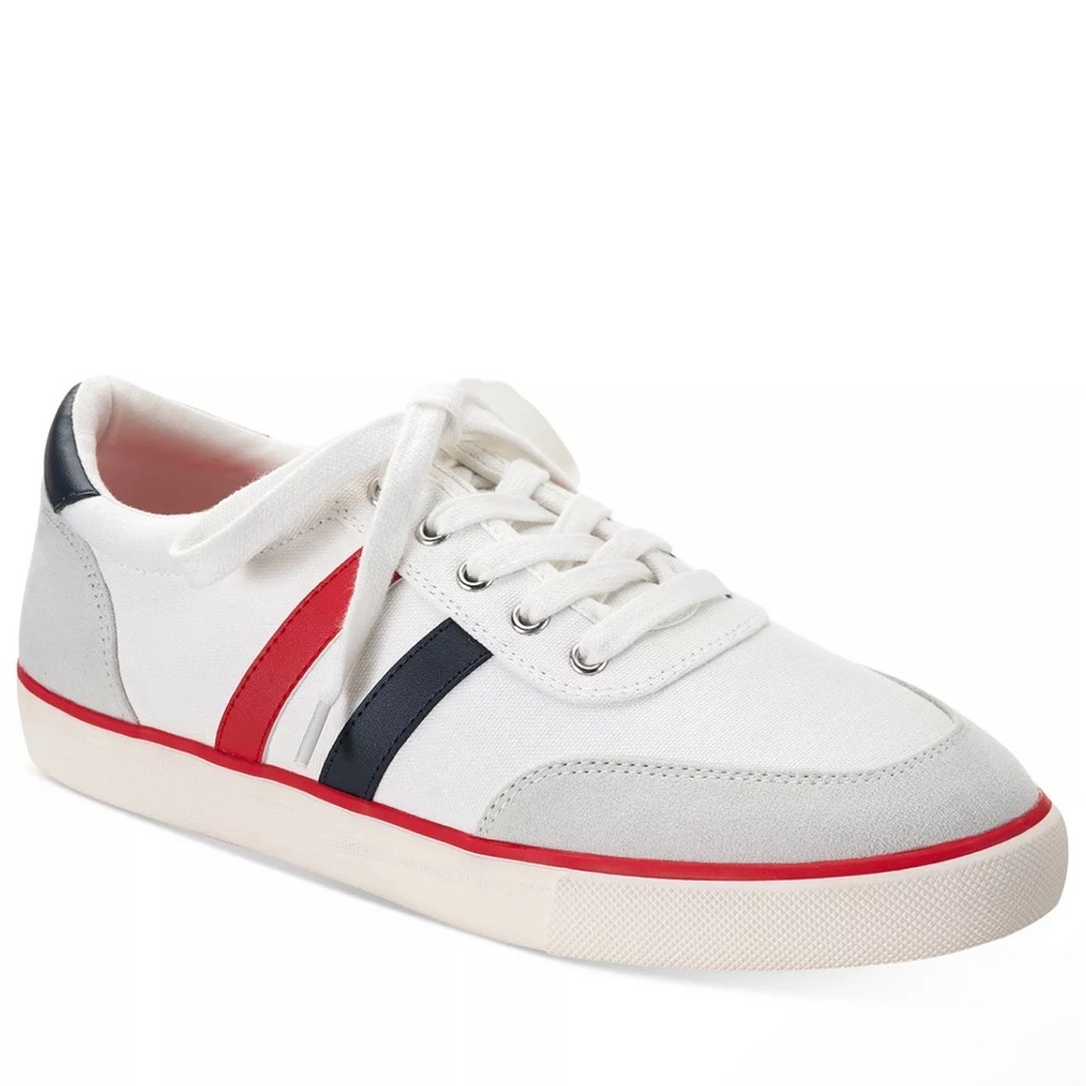 🖤🖤Club Room Men's Noah Stripe Lace-Up Sneakers Red
